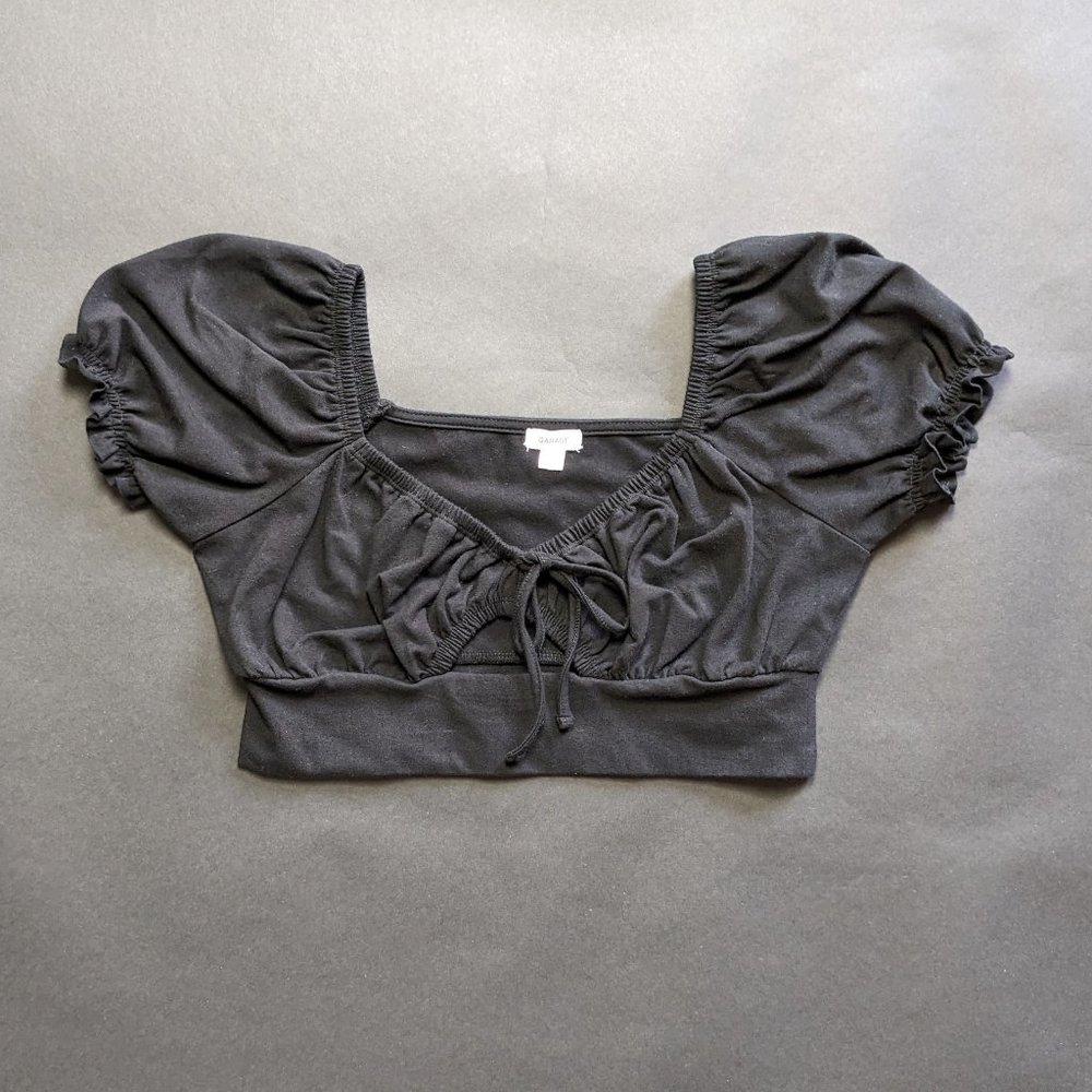 Garage Puffy Sleeve Cropped Top size : P/S